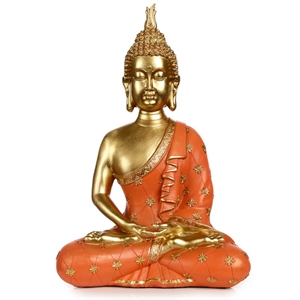 Buddha 368 siddende guldfarvet h:33cm